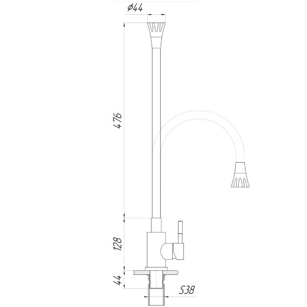Змішувач для кухні Globus Lux ALPEN SBT1-203SA-BB-B01