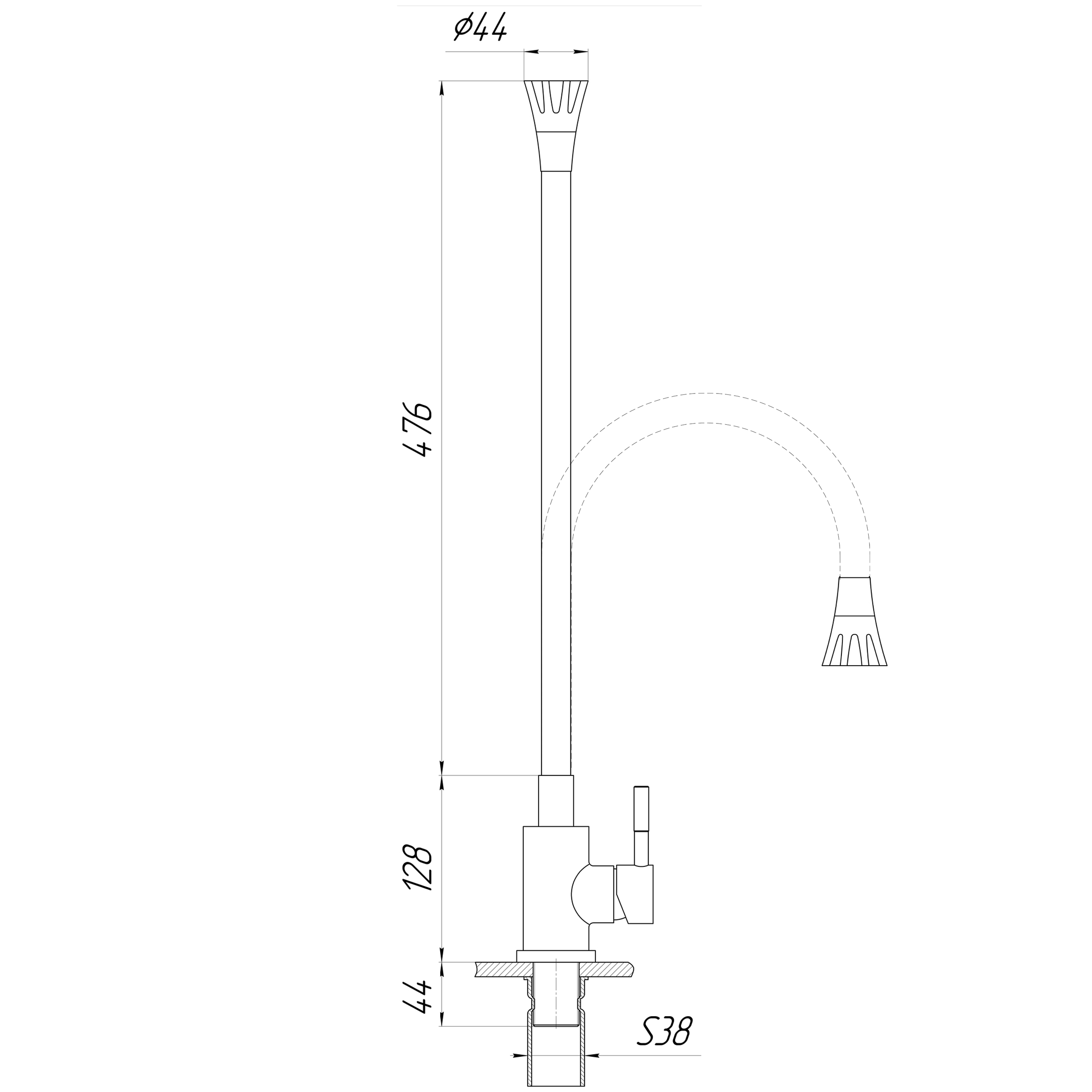 Змішувач для кухні Globus Lux ALPEN SBT1-203SA-BB-B01 - Image 6