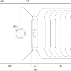 Гранітна мийка Globus Lux BOREN коричневий 860x500мм-А0006 - Image 6
