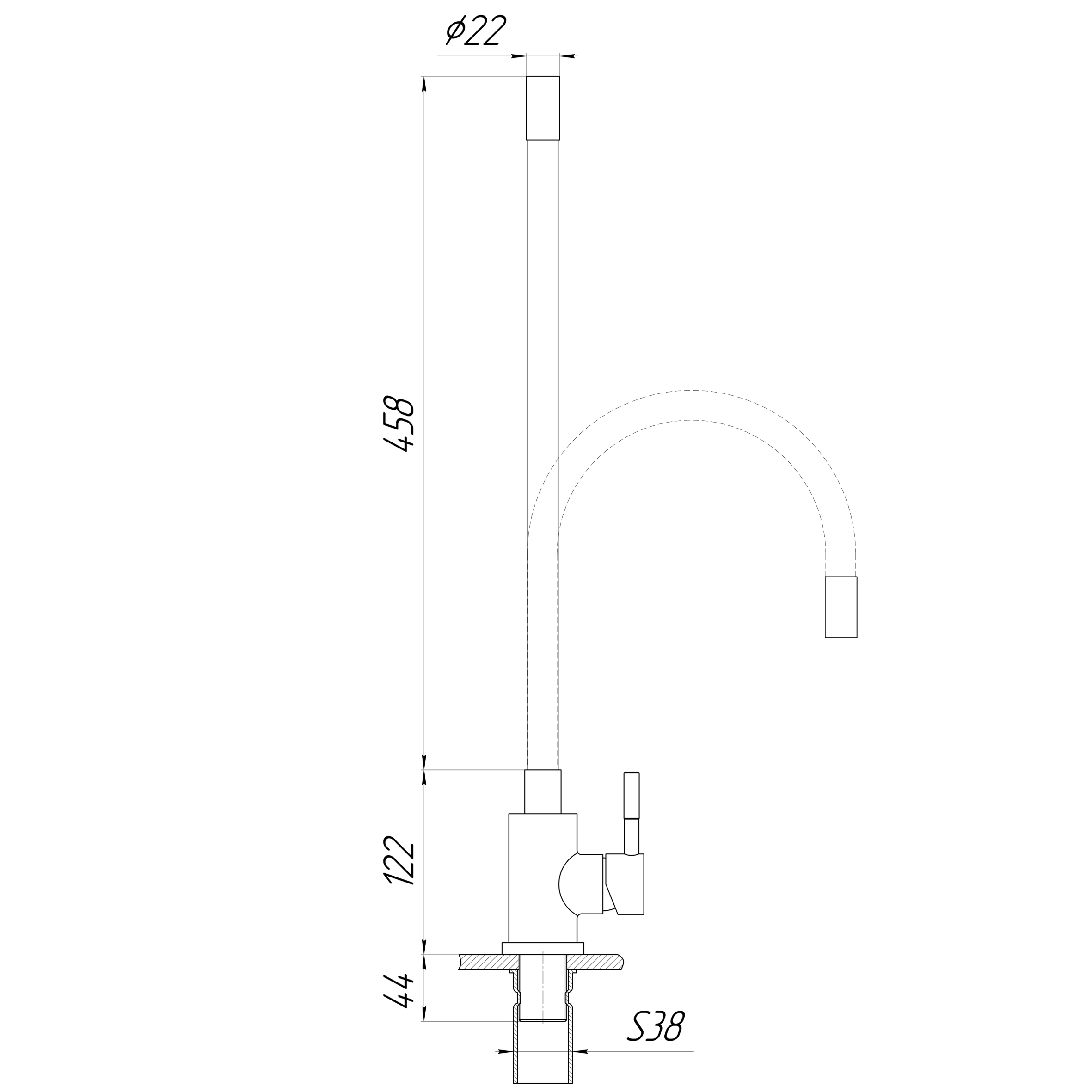 Змішувач для кухні Globus Lux ALPEN SBT1-203S-BG15 - Image 6