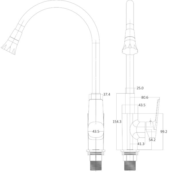 Змішувач для кухні Globus Lux BONN GLB-0203SA-BB-B01