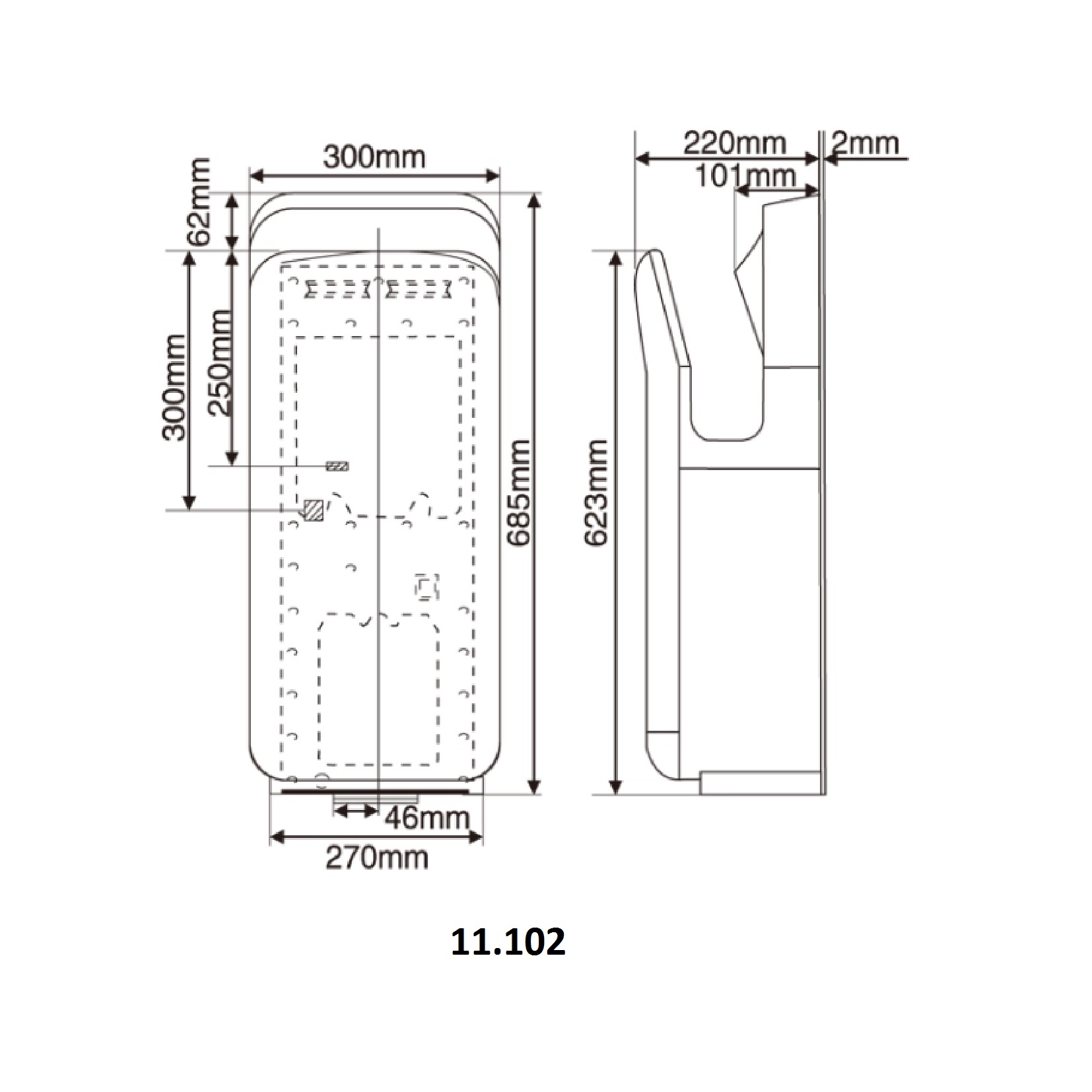 Сушарка для рук HOTEC 11.102 ABS Silver - Image 6