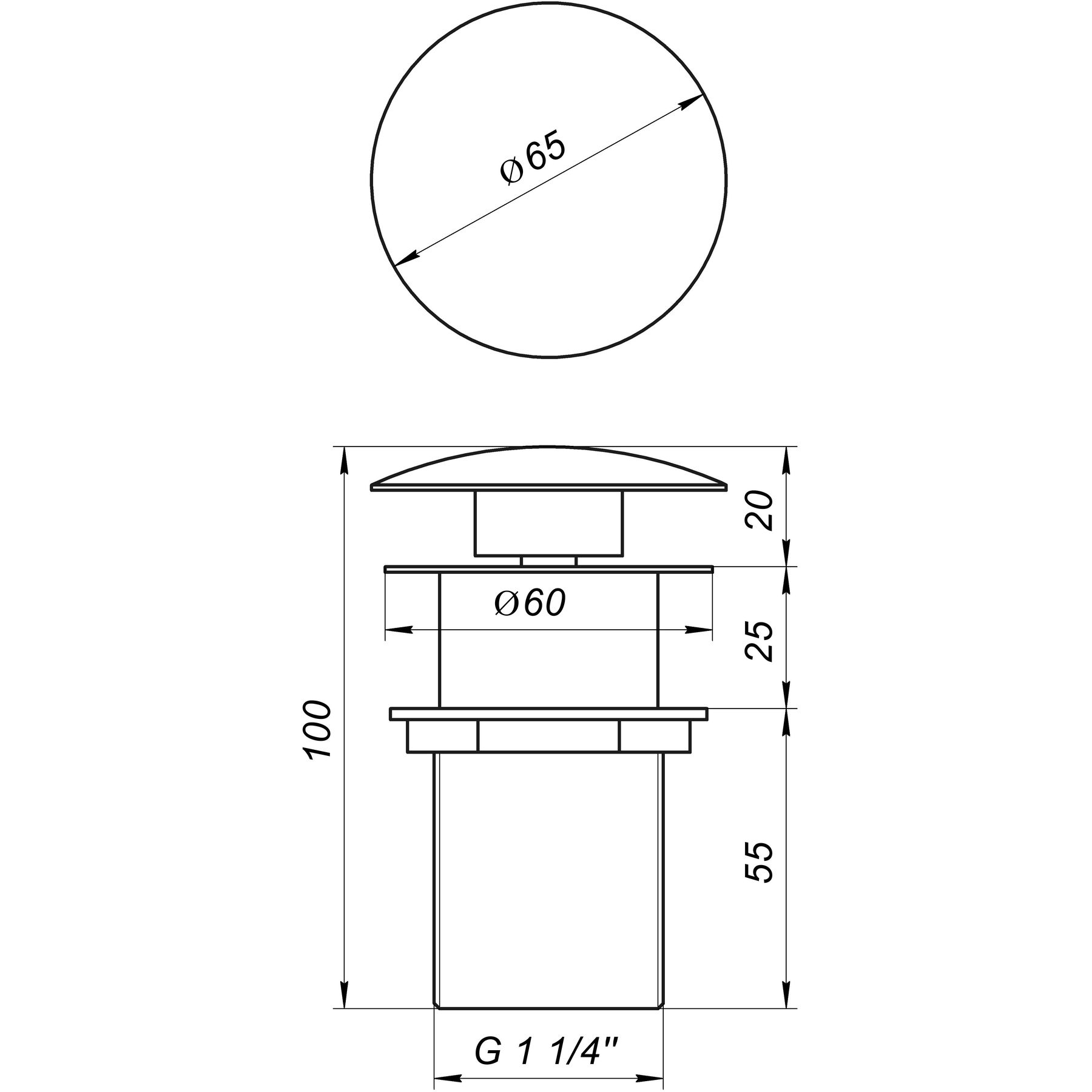 Донний клапан Globus Lux HG15-02A BR (Click-clack) - Image 6