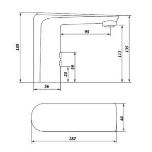 Змішувач сенсорний для умивальника HOTEC 19.117-DC/AC (220V/6V) з трансформатором - Image 6