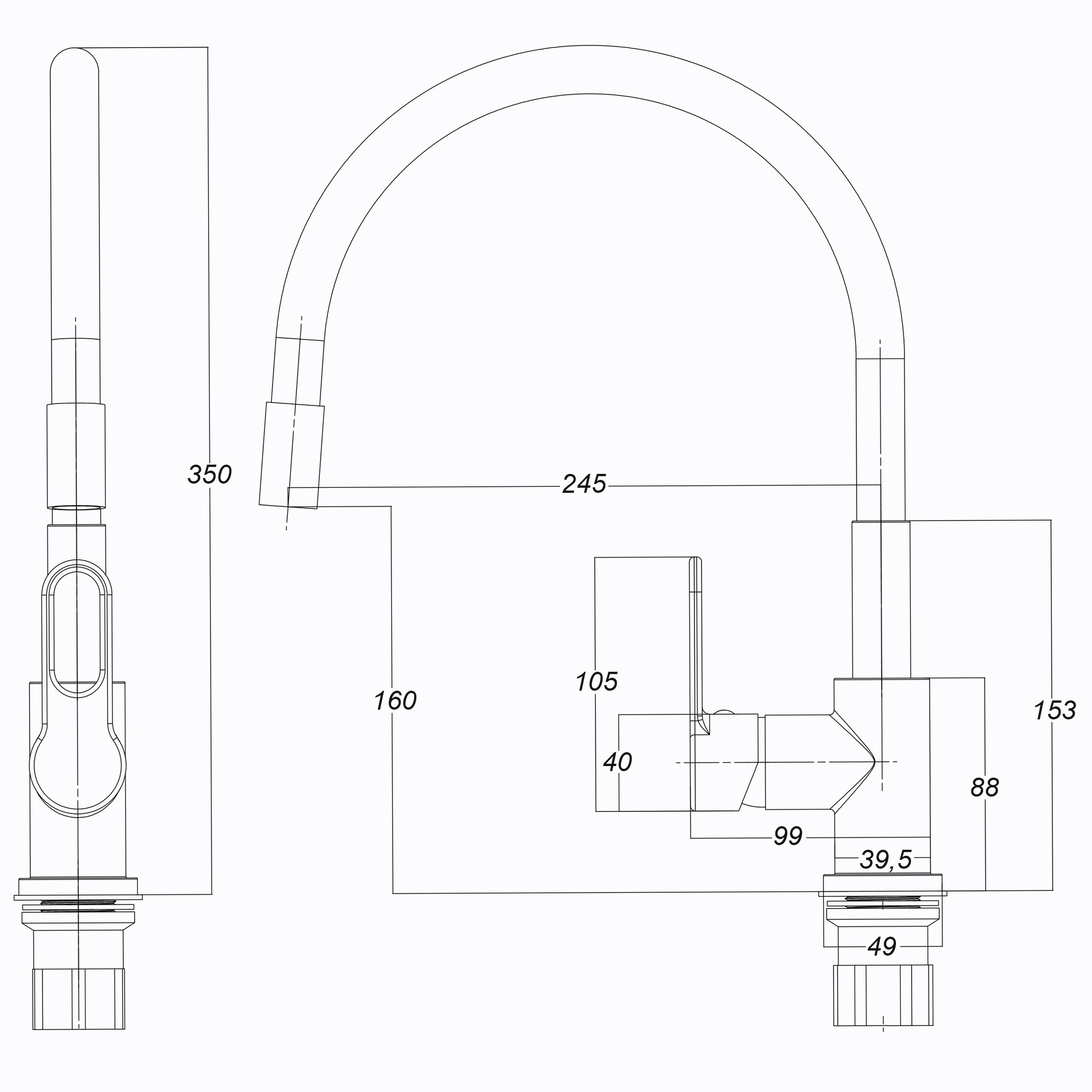 Змішувач для кухні Globus Lux Dolly GLD-0203LR-BL - Image 6