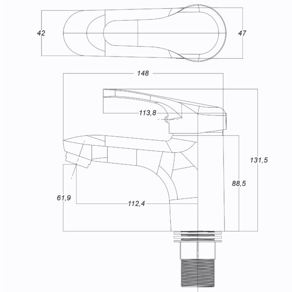 Змішувач для умивальника Globus Lux Solly GLSO-0401HL