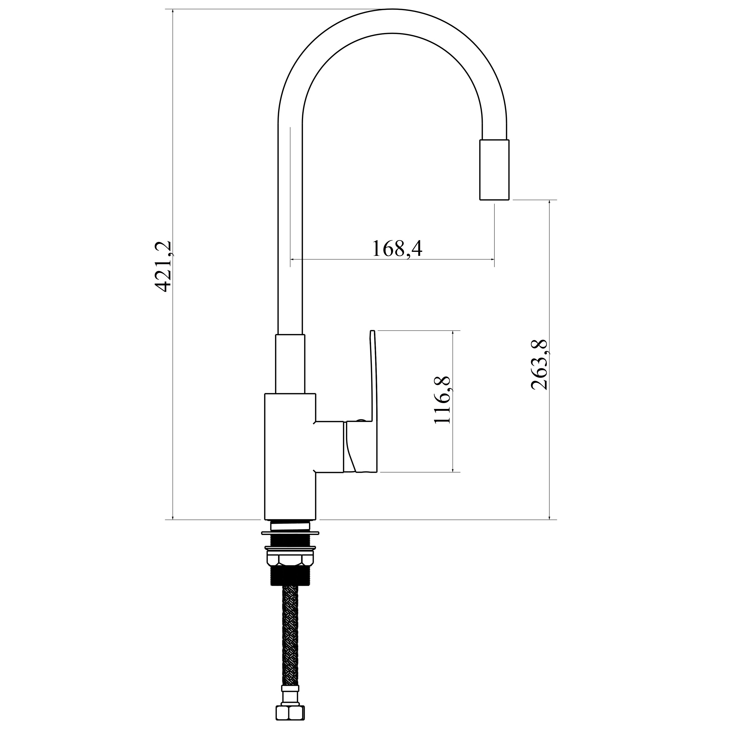 Змішувач для кухні DOMINO RONDO DND-203SR-SB - Image 6