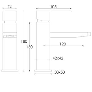 Змішувач для умивальника Globus Lux KUBUS SKU-101 - Image 6