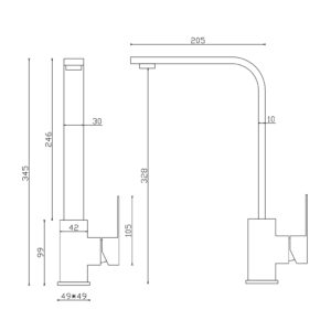 Змішувач для кухні Globus Lux KUBUS SKU-203S-GP - Image 6