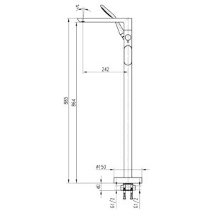 Змішувач для ванни TOPAZ BARTS TB 07113-H36 - Image 7
