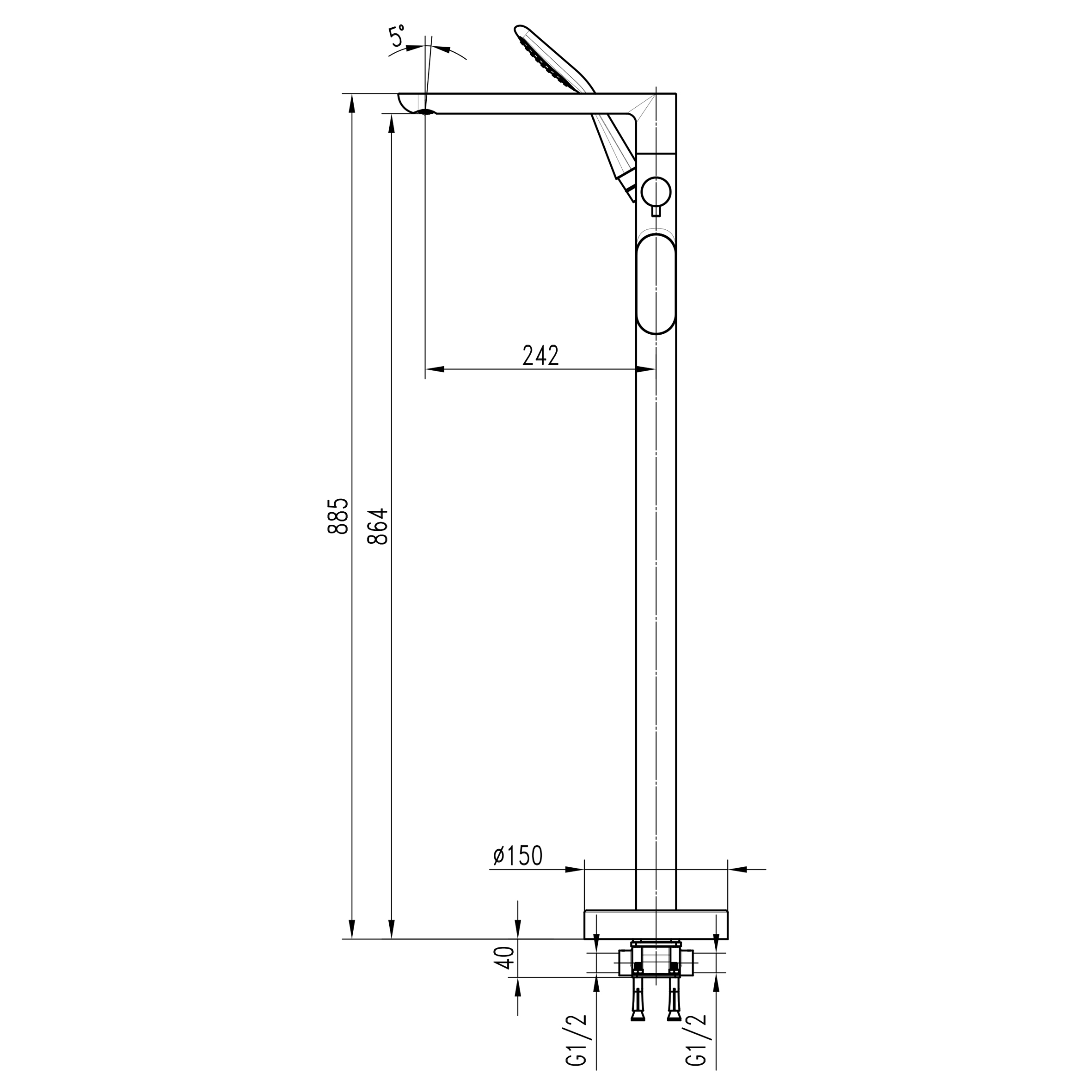 Змішувач для ванни TOPAZ BARTS TB 07113-H36 - Image 7