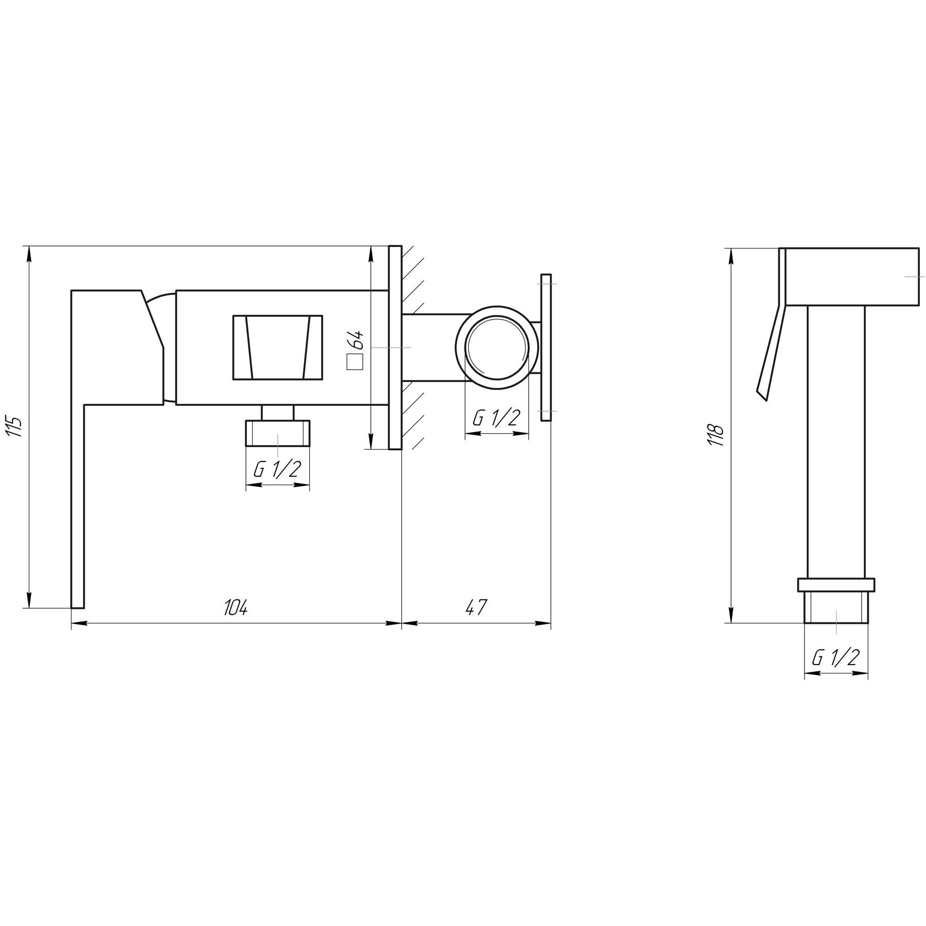 Змішувач гігієнічний TOPAZ LEXI TL 21106-H57-BL - Image 7