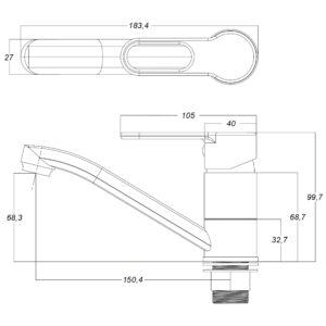 Змішувач для умивальника Globus Lux Dolly GLD-203M - Image 7