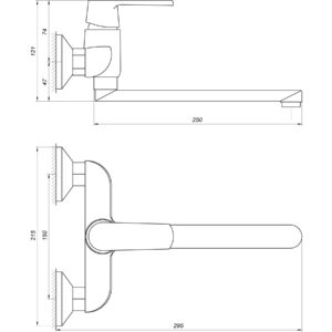 Змішувач для кухні зі стіни Globus Lux Laguna GLA-0104 - Image 7