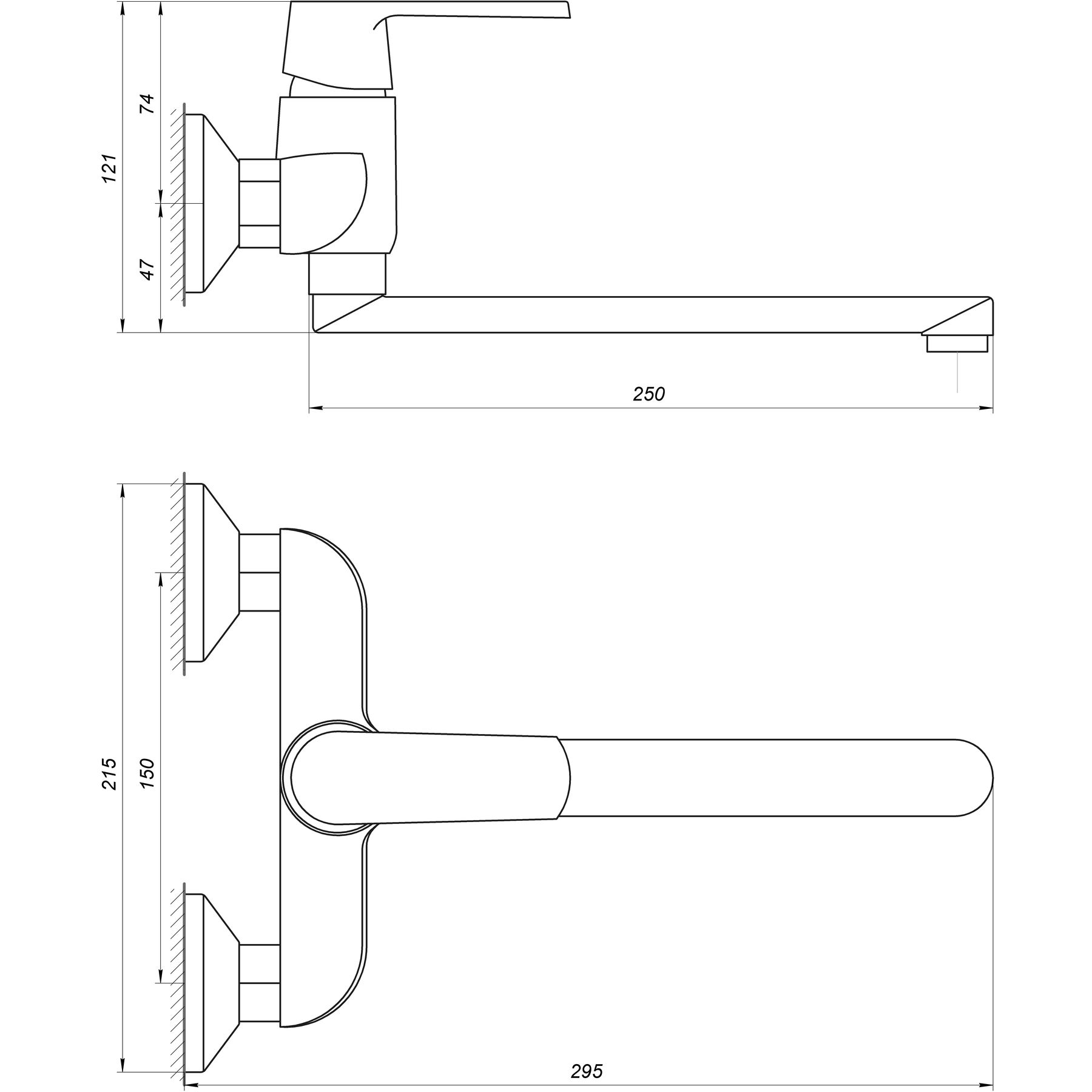 Змішувач для кухні зі стіни Globus Lux Laguna GLA-0104 - Image 7