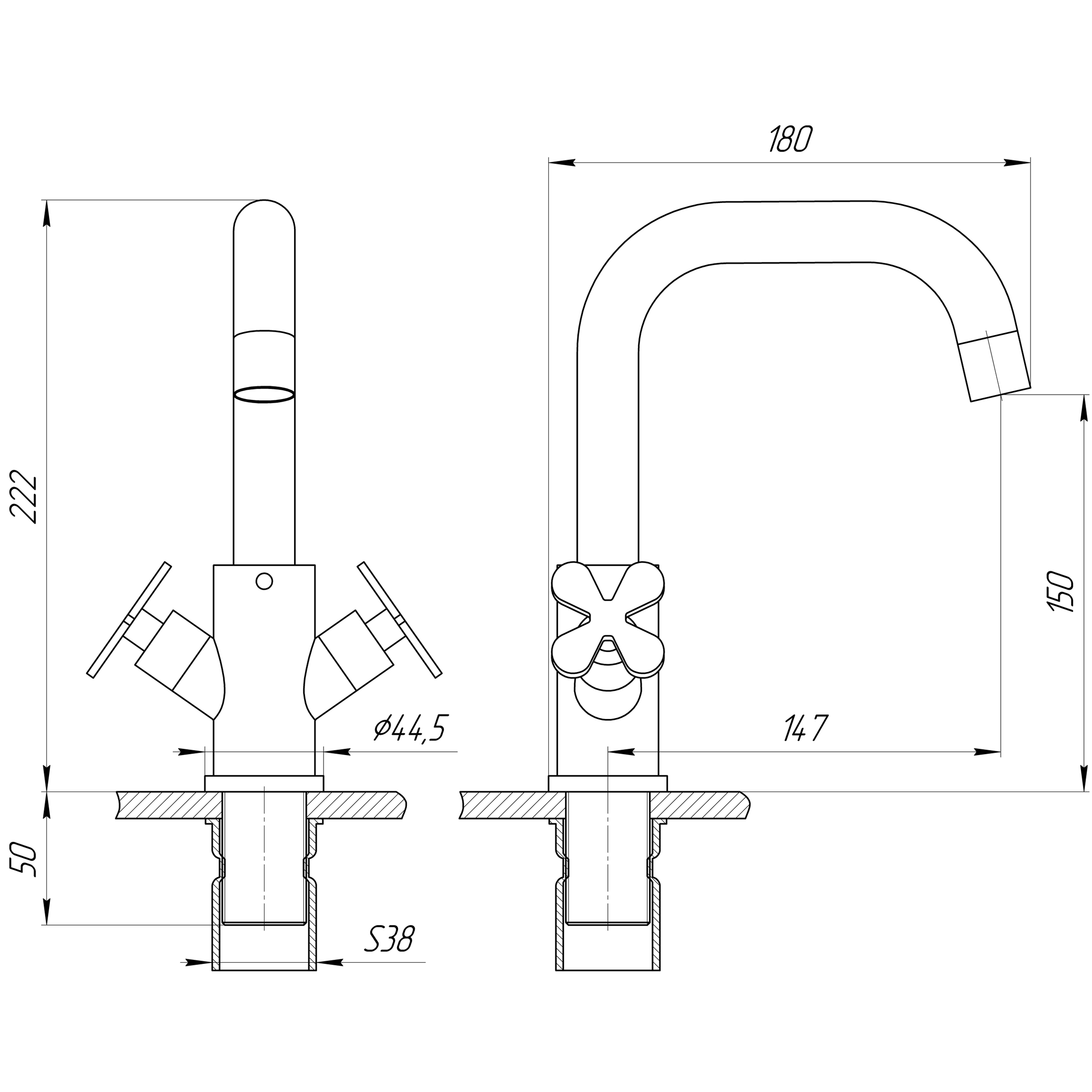 Змішувач для умивальника Globus Lux DUKAT-8 SD8-101S - Image 7