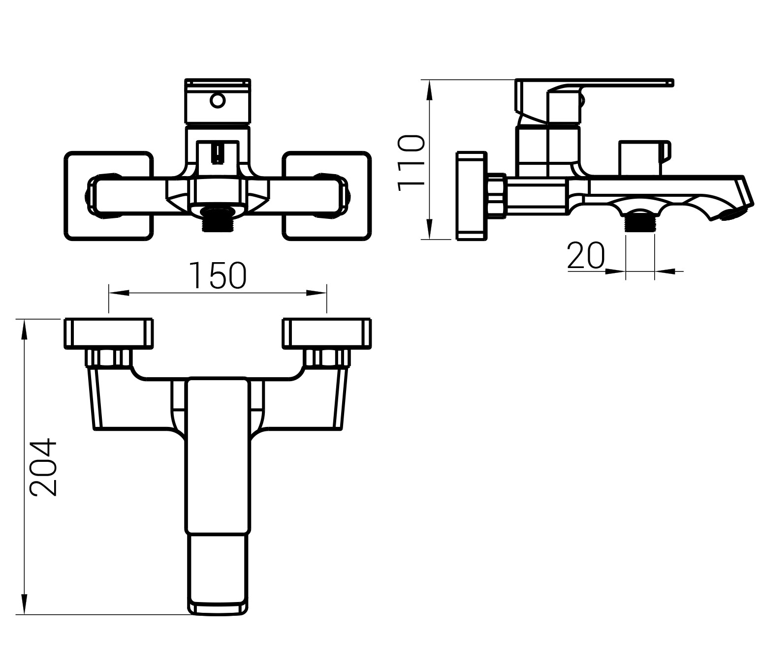 Змішувач для ванни DOMINO Dionis DDD-102NE  европеремикач - Image 7