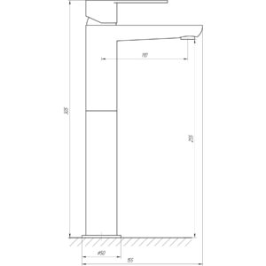 Змішувач для умивальника TOPAZ BARTS TB 07203-H36 високий H-305мм ,на гайці,шланги TAQ-M1055,D35 - Image 7