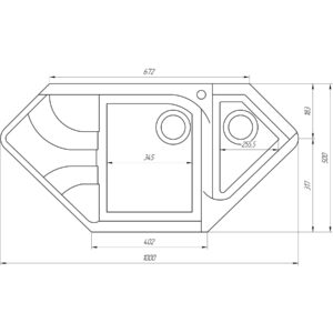 Гранітна мийка Globus Lux GARDA сiрий камiнь 1000x500мм-А0005 - Image 7