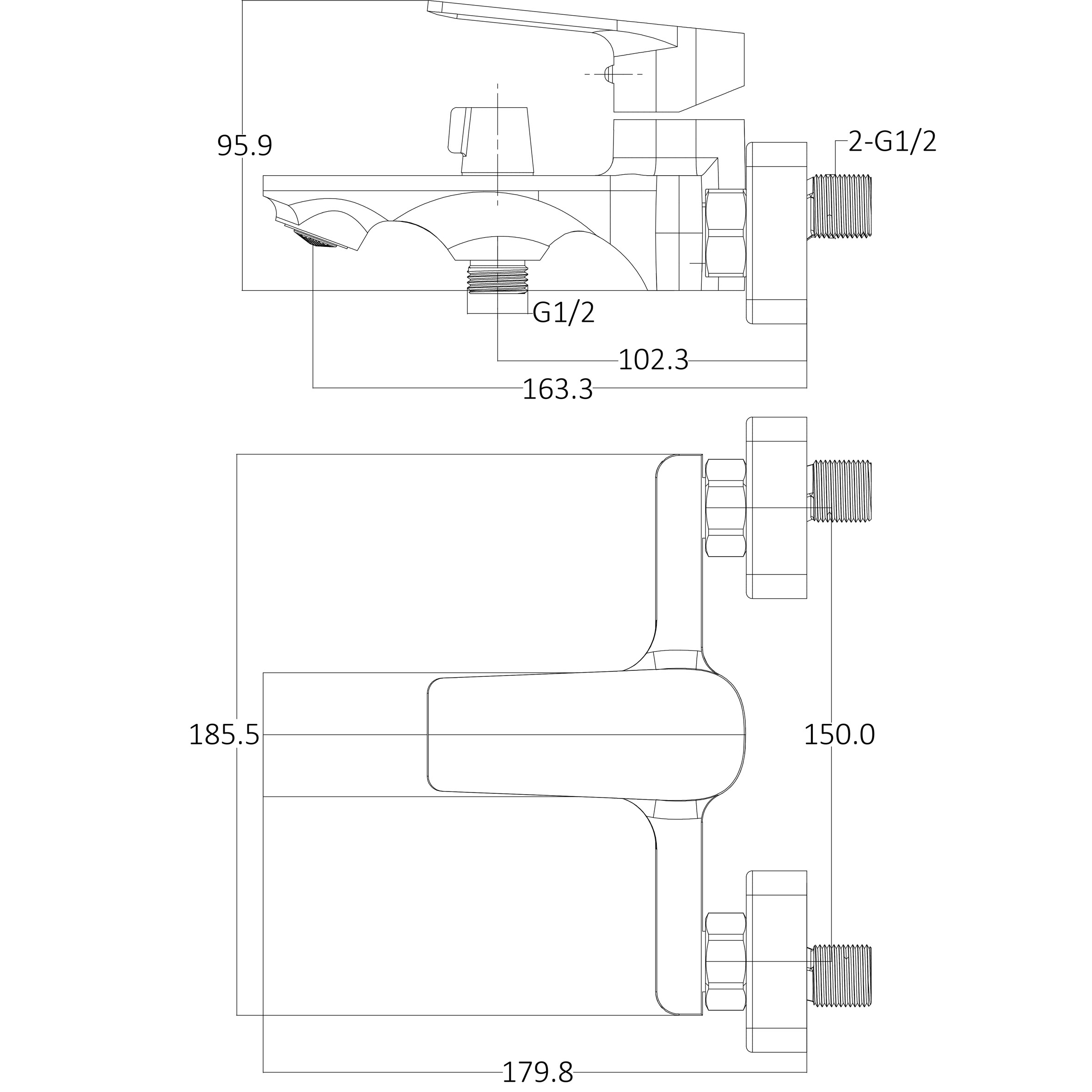 Змішувач для ванної Globus Lux BONN GLB-0102N - Image 7
