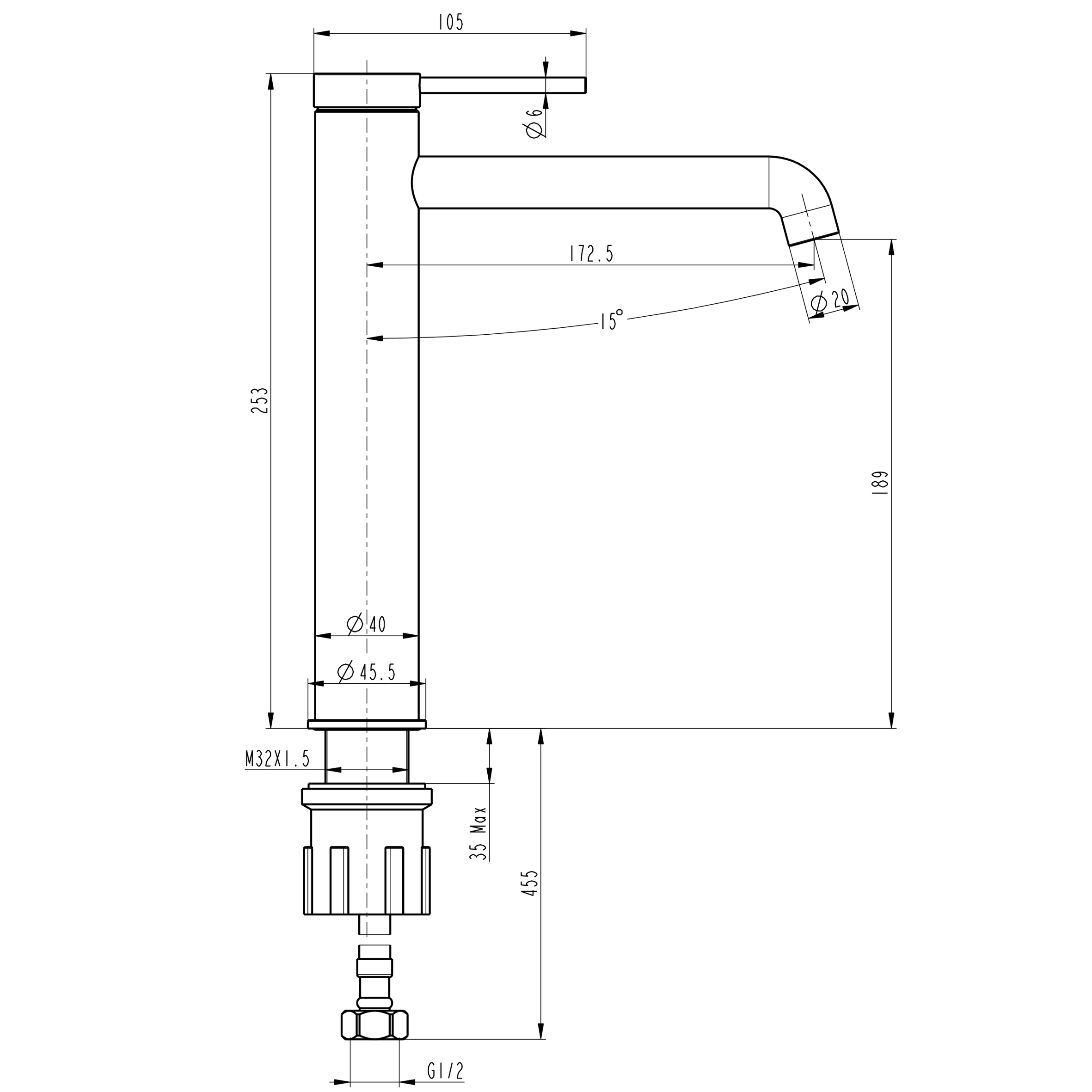 Змішувач для умивальника TOPAZ LOFT TLF 32203-H75-C, Шланги TAQ-M0855 - Image 7