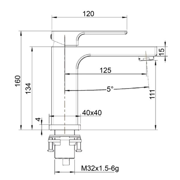 Змішувач для умивальника Globus Lux PIANO GLPN-0401