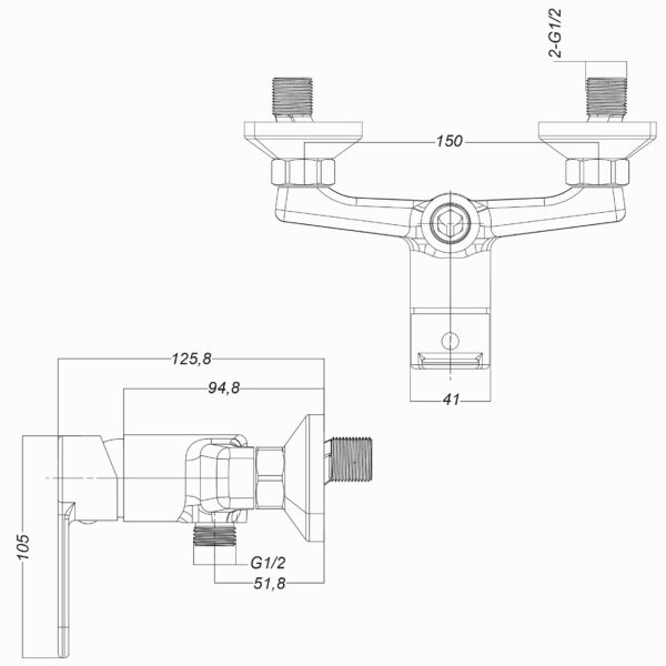 Змішувач для душу Globus Lux Dolly GLD-0105N
