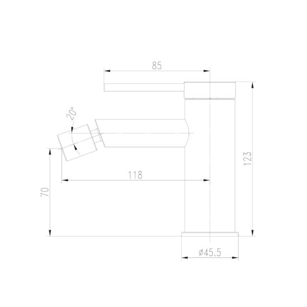 Змішувач для біде TOPAZ LOFT TLF 32601-H75-C