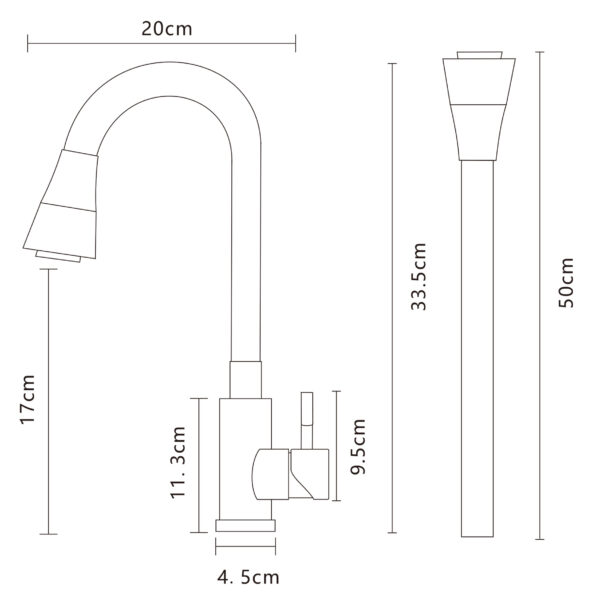 Змішувач для кухні Globus Lux Alpen SBT1-203SK-G03