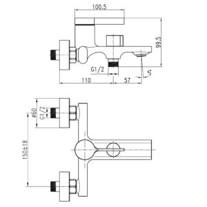 Змішувач для ванни TOPAZ Moderno TMD-33101-H78A - Image 7