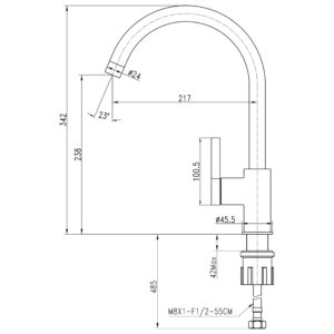 Змішувач для кухні TOPAZ  MODERNO TMD-33403-H78A - Image 7