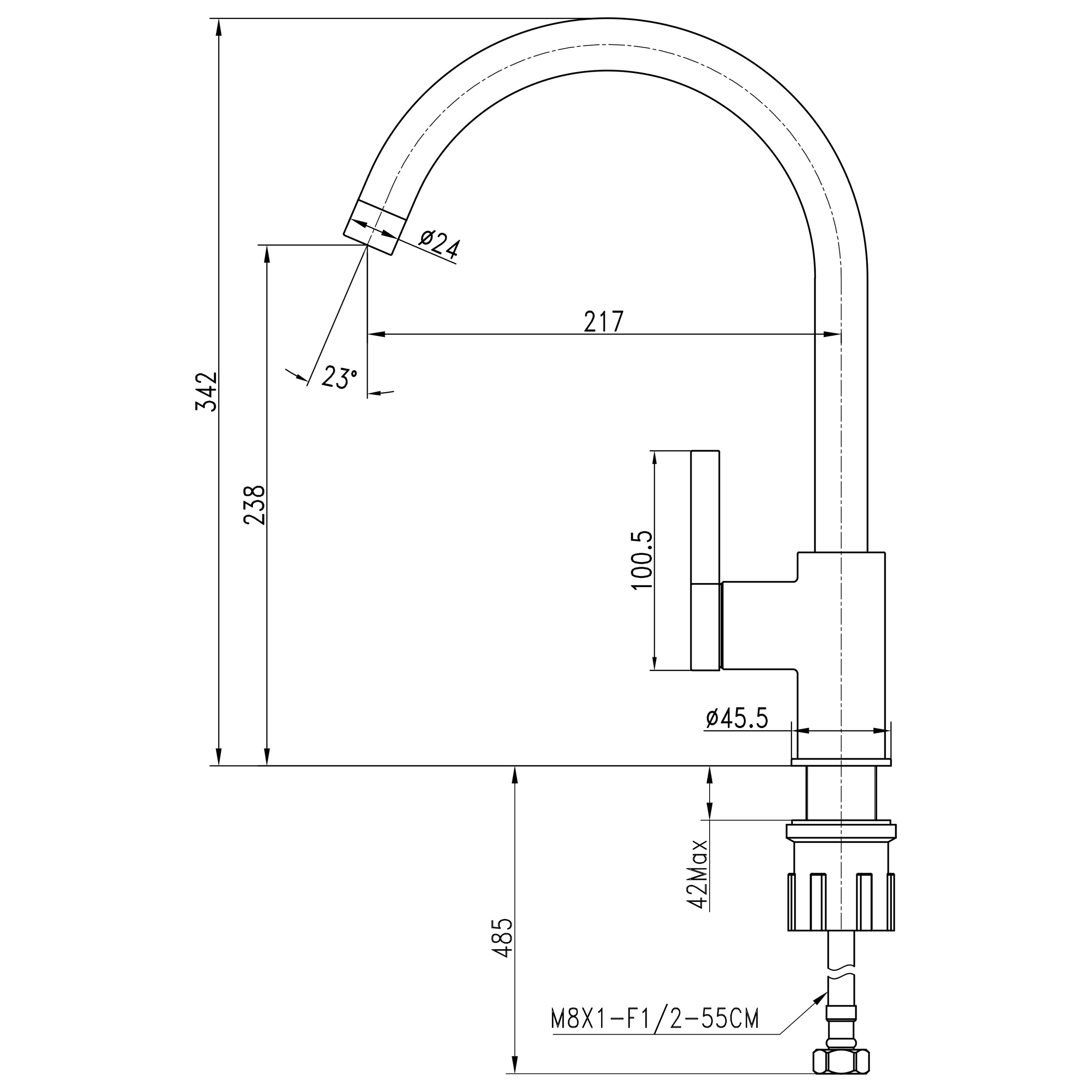 Змішувач для кухні TOPAZ  MODERNO TMD-33403-H78A - Image 7