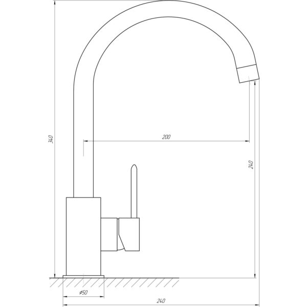 Змішувач для кухні TOPAZ BARTS TB 07403-H36, Шланги TAQ-M1055