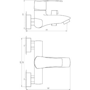 Змішувач для ванної Globus Lux QUEENSLAND GLQU-0102N EURO латунь (картридж Sedal) - Image 7
