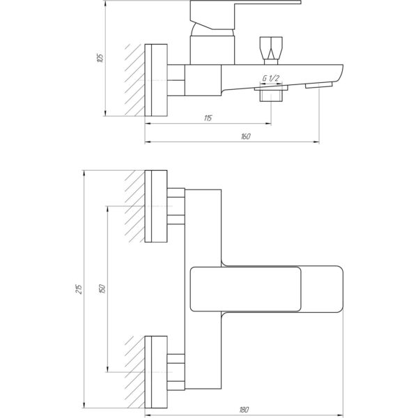 Змішувач для ванни Globus Lux Milano GLM-0102