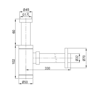Сифон для раковин циліндричний Globus Lux GS-32-105-00 - Image 8