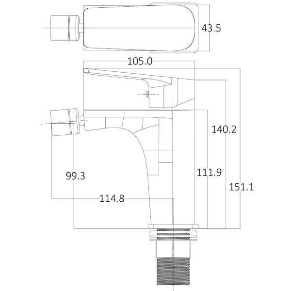 Змішувач для біде Globus Lux BONN GLB-0106