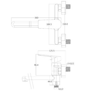 Змішувач для ванної Globus Lux BONN GLB-0208 - Image 8