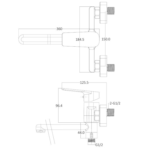 Змішувач для ванної Globus Lux BONN GLB-0208