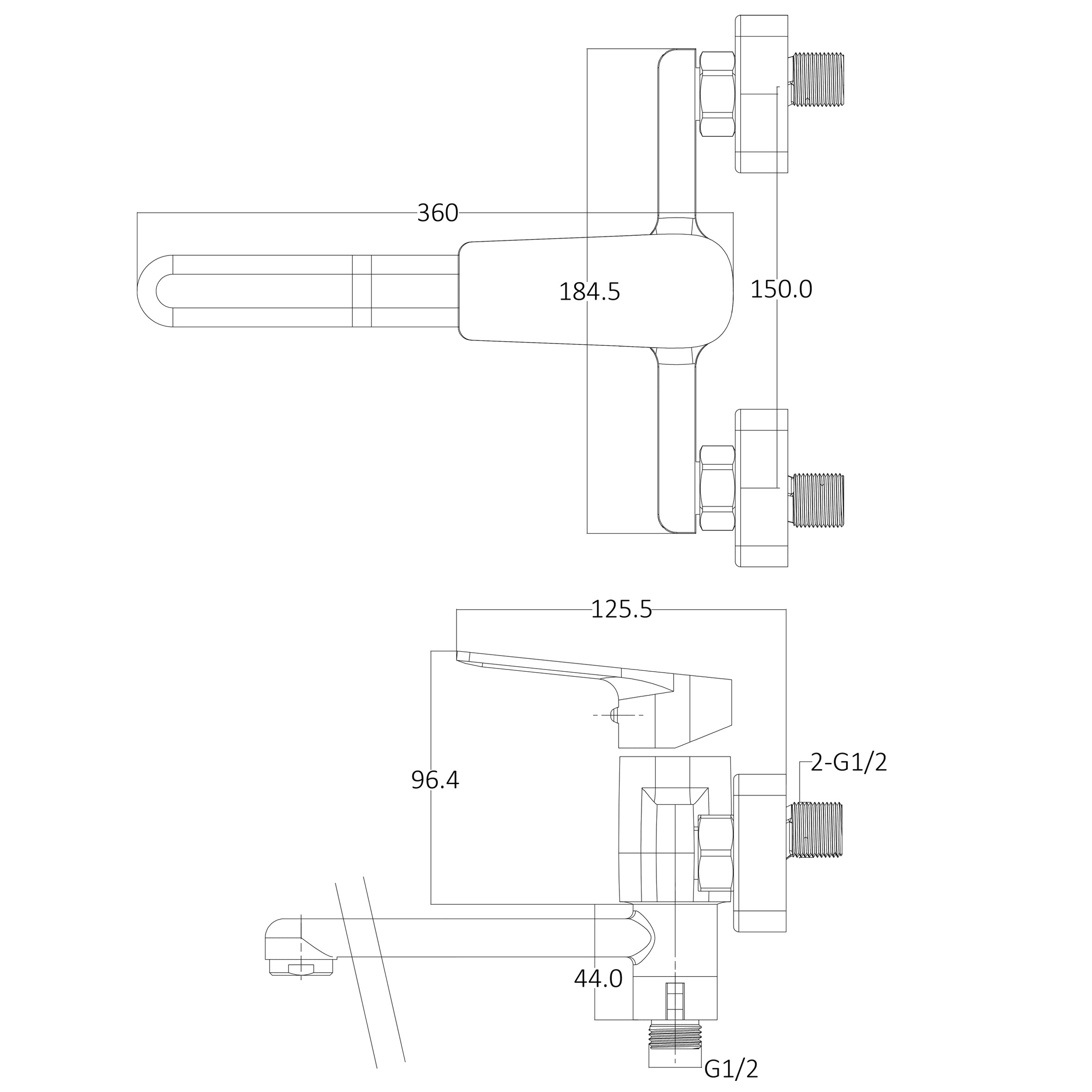 Змішувач для ванної Globus Lux BONN GLB-0208 - Image 8