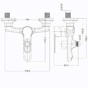 Змішувач для ванної  Globus Lux Dolly GLD-0102N - Image 8