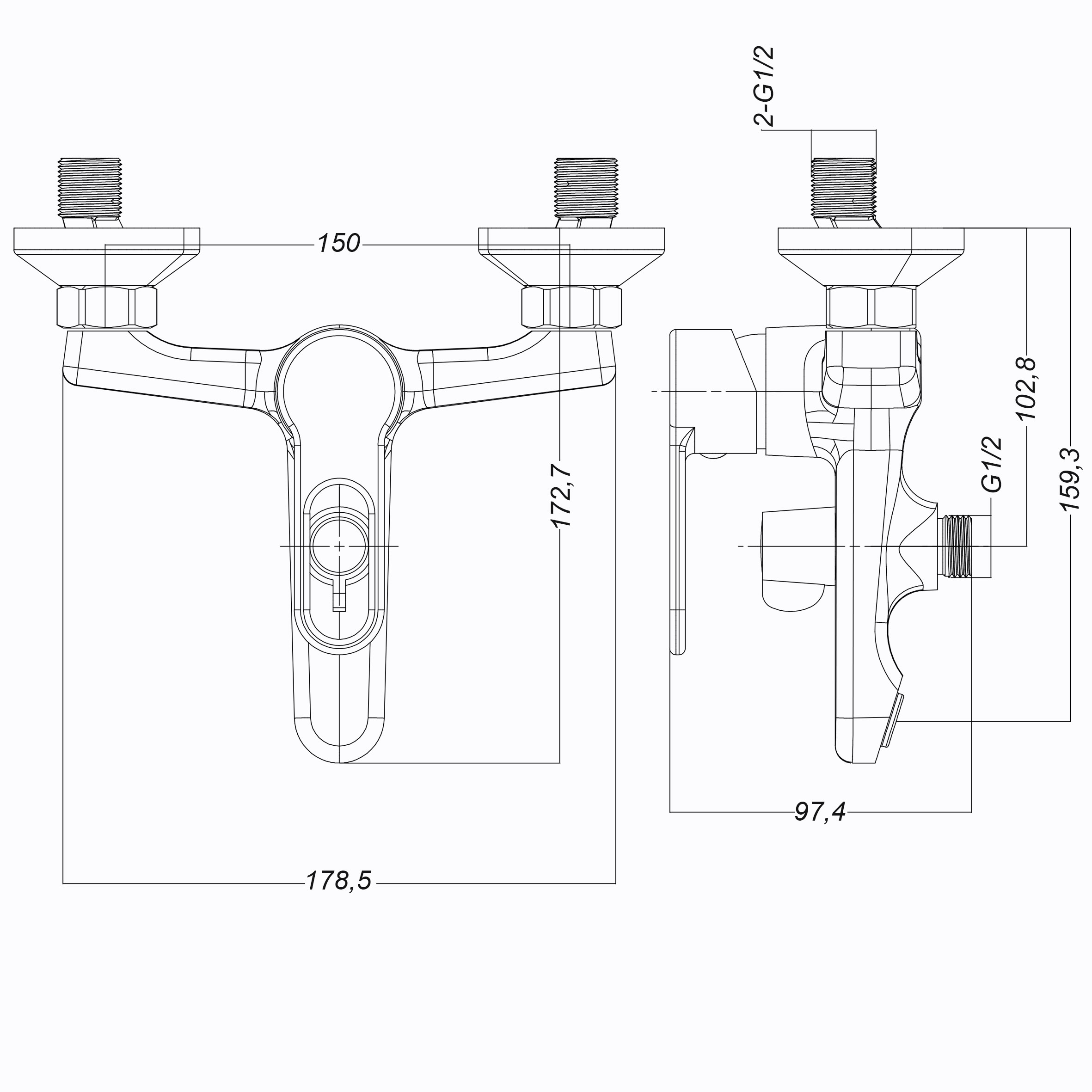Змішувач для ванної  Globus Lux Dolly GLD-0102N - Image 8