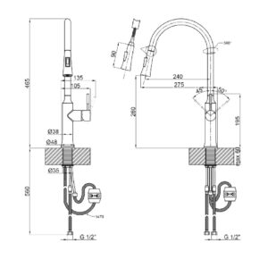 Змішувач для кухні Globus Lux ALPEN SBT1-2033-S-GP - Image 8