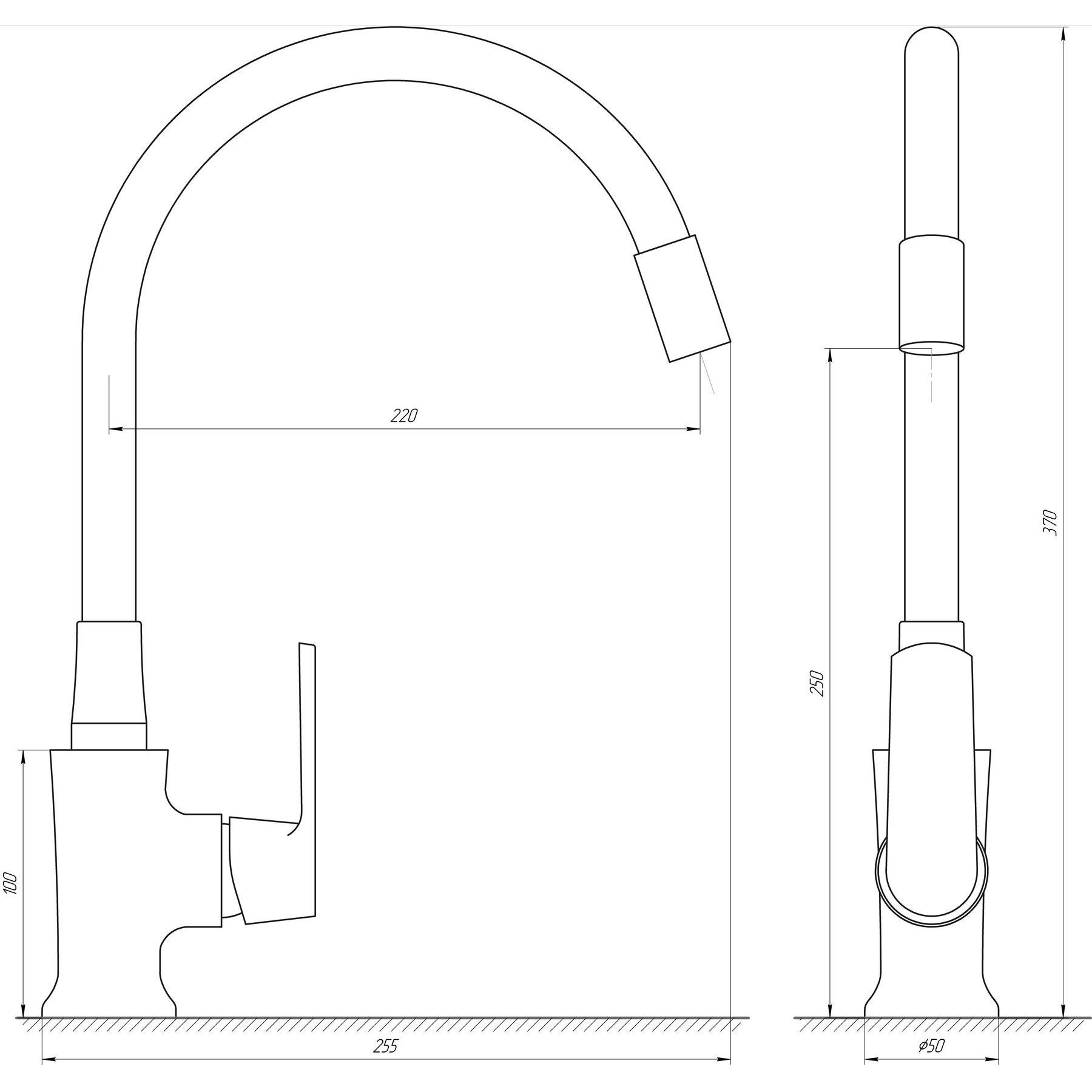 Змішувач для кухні Globus Lux Laguna GLA-0203SL-SB - Image 8
