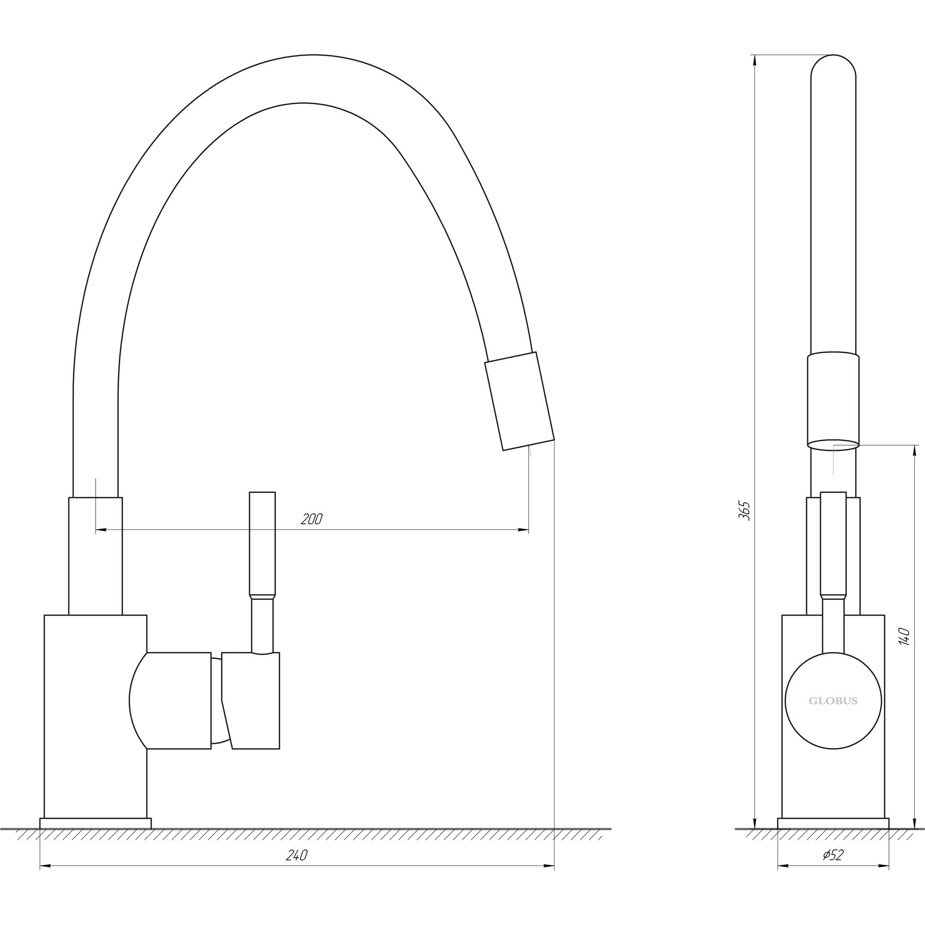 Змішувач для кухні Globus Lux LAZER GLLR-0203SB-1-ONIX - Image 8
