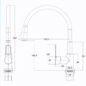 Змішувач для кухні Globus Lux Dolly GLD-0203LA-B01 - Image 8