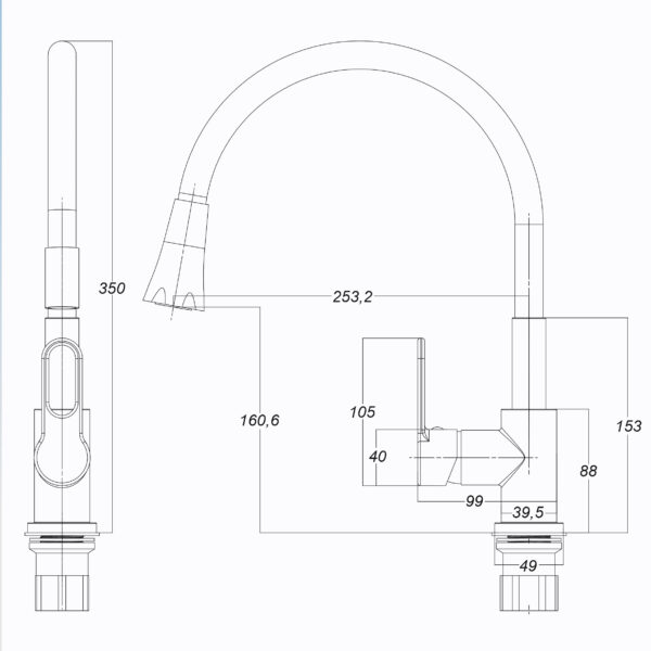 Змішувач для кухні Globus Lux Dolly GLD-0203LA-B01