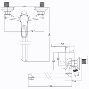 Змішувач для ванної Globus Lux Dolly GLD-0208 - Image 8