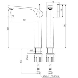 Змішувач для умивальника TOPAZ MODERNO TMD-33203-H78 - Image 9