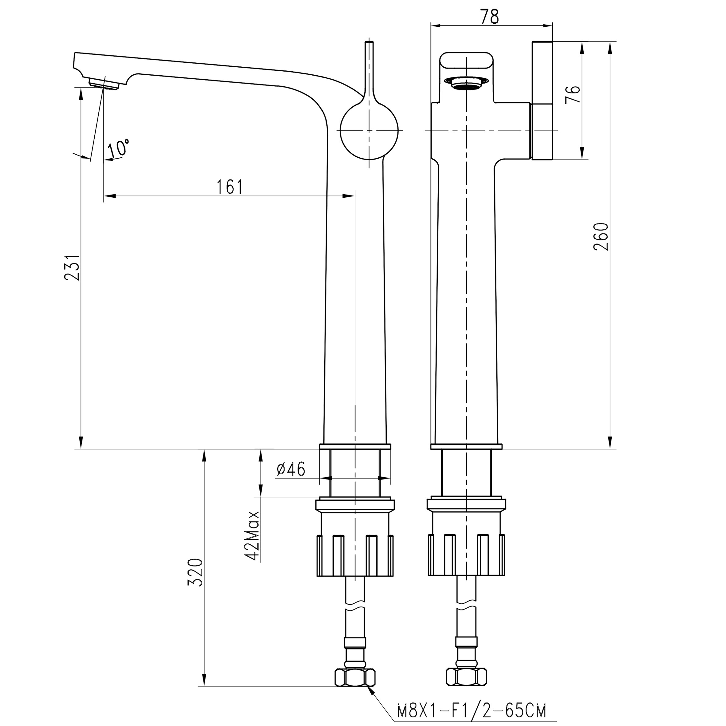 Змішувач для умивальника TOPAZ MODERNO TMD-33203-H78 - Image 9